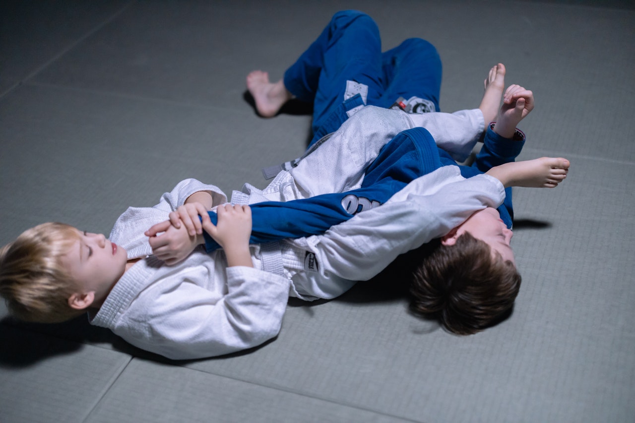 Kids taking Brazilian Jiu Jitsu class